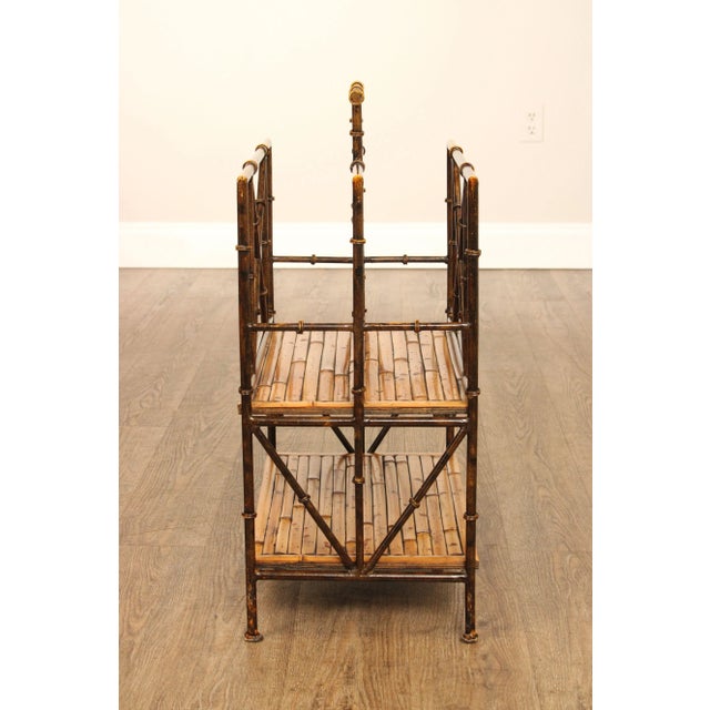 Hollywood Regency Iron and Bamboo Magazine Rack Bookshelf For Sale - Image 10 of 12