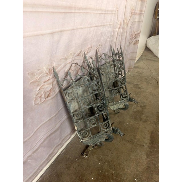 Pair of Gothic Revival Metal Iron Dragon Sconces For Sale - Image 12 of 12