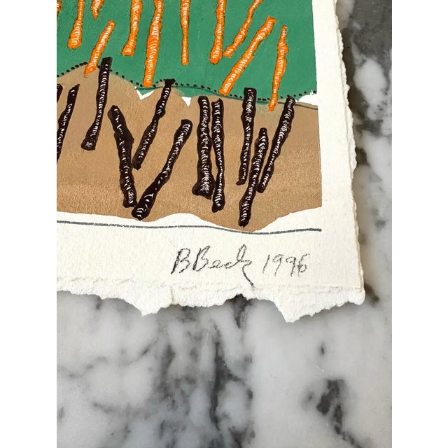 Paper Barbara Beck 1996 Abstract Watercolor-Signed/Dated/Unframed For Sale - Image 7 of 8