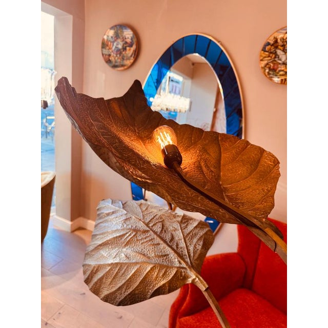 Metal Vintage Three Leaf Floor Lamp by Carlo Giorgi for Bottega Garda, 1960s For Sale - Image 7 of 9