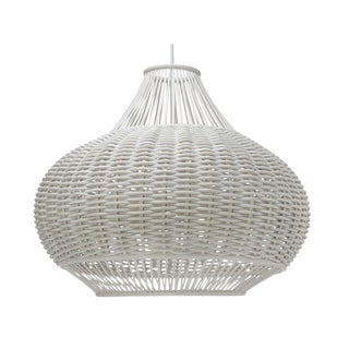 Boho Chic Woven Rattan Pendant Light For Sale