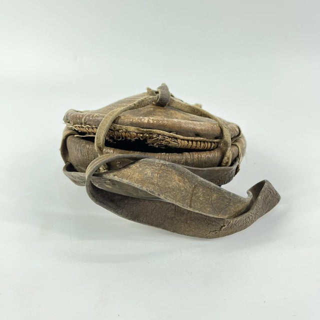 Early 20th Century Small Mesob Lidded Leather Wrapped Lunch Basket Ethiopia For Sale - Image 4 of 8