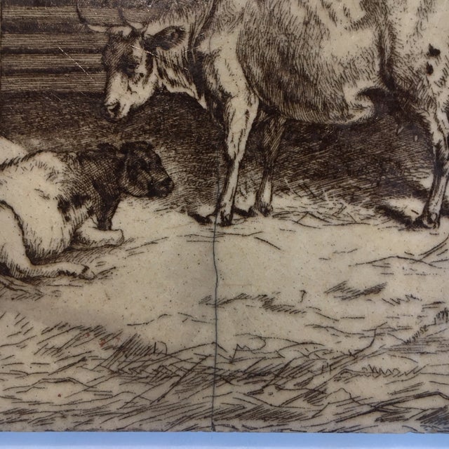 Ceramic William Wise "Animals on the Farm" Series Minton Sepia-Toned Tile C. 1885 For Sale - Image 7 of 8