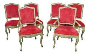 1980s Set of 6 Vintage Country French Dining Chairs by Baker Furniture