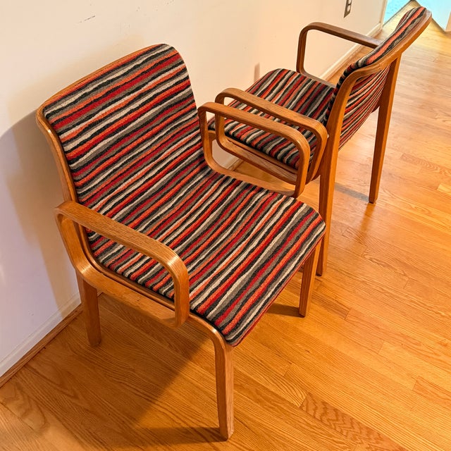 Pair 1970s Bill Stephens for Knoll Bent Wood Armchair; 2 Pairs Available For Sale In Washington DC - Image 6 of 14