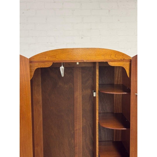 1980s Compact Art Deco Burl Armoire For Sale - Image 12 of 12