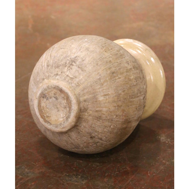 Ceramic 19th Century French Provencal Glazed Terracotta Olive Oil Jar From Biot For Sale - Image 7 of 8