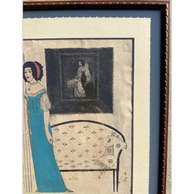 Paul Iribe "Les Robes De Paul Poiret Racontées Par Paul Iribe" Original Stencil Art Circa 1908 With Watermark For Sale - Image 11 of 14