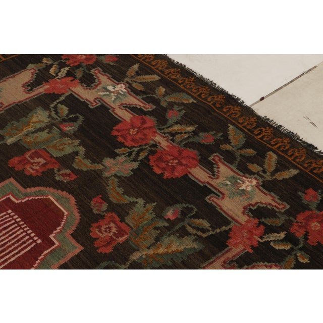 Rug & Kilim Vintage Bessarabian Kilim Rug in Red, Brown, Green Floral Pattern For Sale - Image 4 of 8