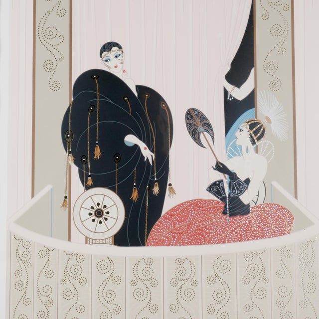 1980s 1987 Erte "Loge De Theater" Serigraph Hand Signed & Numbered Limited Edition 170/300 Framed & Matted For Sale - Image 5 of 9