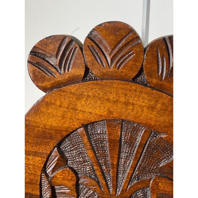 Art Nouveau Wood Wall Mirror with Facet Cut, Austria, 1900s For Sale - Image 10 of 18