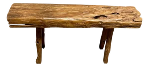 Andrianna Shamaris Teak Wood Log Style Bench