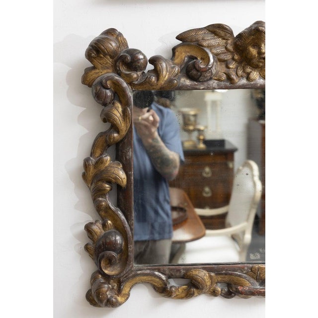 Mid 19th Century 19th Century Italian Baroque-Style Giltwood Mirror For Sale - Image 5 of 6
