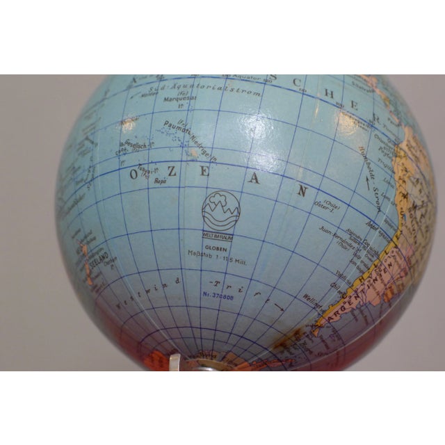 Art Deco Globe on Classic Dark Beech Stand from Columbus Oestergaard, 1970 For Sale - Image 11 of 15