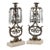1950s Hollywood Regency Bronze and Crystal Candelabra Pair on Marble Base. For Sale