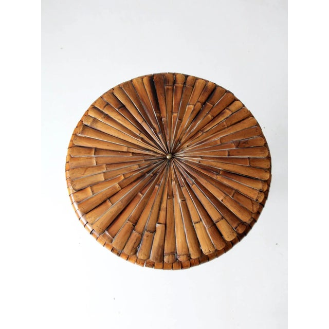 Antique Round Bamboo Accent Table For Sale - Image 6 of 11