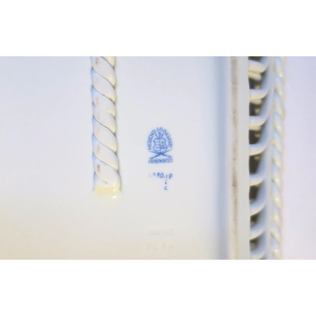 Herend White Porcelain Tray Dish Vide-Poche With Pink and Gold Detail For Sale - Image 11 of 12