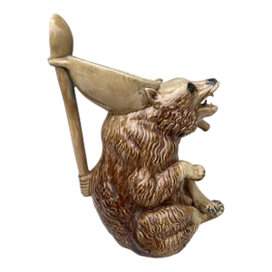 19th Century English Majolica Bear Pitcher