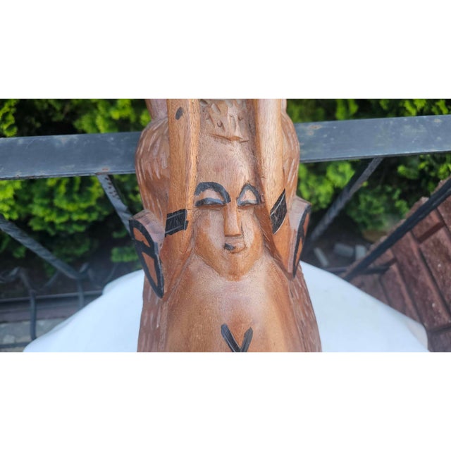 Vintage Wooden African Mask, 1960s For Sale - Image 6 of 10