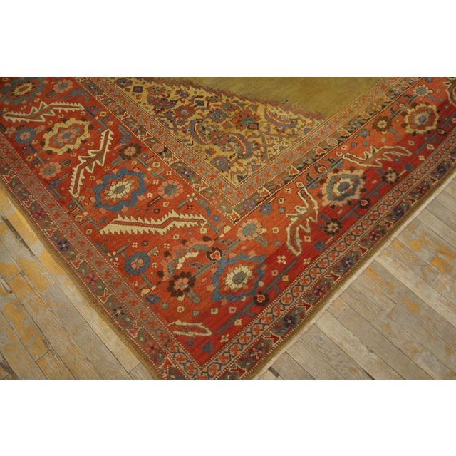 Splendid Camel and Red Color With Medallion Antique Persian Bakshaiesh Rug For Sale - Image 11 of 12