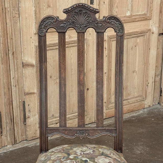 Set of 8 Antique Country French Liègeois Dining Chairs With Needlepoint Tapestry Includes 2 Armchairs For Sale - Image 14 of 18