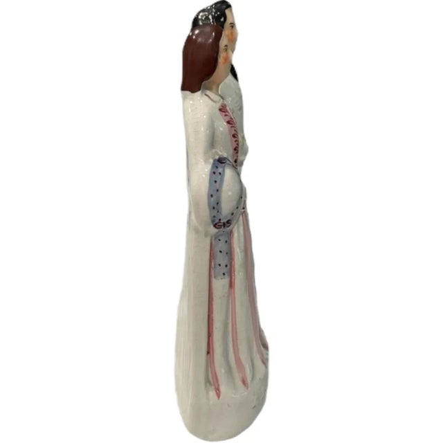 White Antique 19th Century English Staffordshire Figurine “The Prince & Princess” of Wales For Sale - Image 8 of 9
