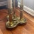 Vintage Stiffel Brass Bouillotte 3-Light French Table Lamp Black Gold Tole Shade For Sale - Image 13 of 17