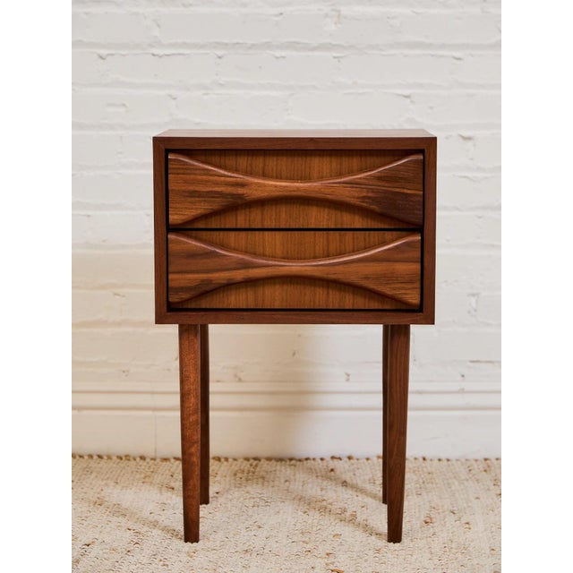 Sculpted Nightstand in American Walnut For Sale In Los Angeles - Image 6 of 12