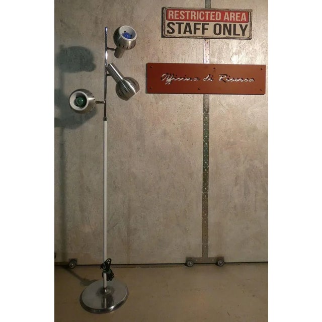 Space Age Steel 3-Spot Floor Lamp from Officina di Ricerca, 1960s For Sale - Image 9 of 9