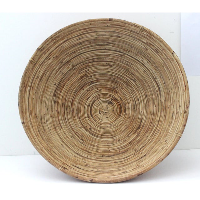 Vintage Artisan Handwoven Reed Basket with Natural Finish from a Palm Beach estate - great for tossing a favorite magazine...