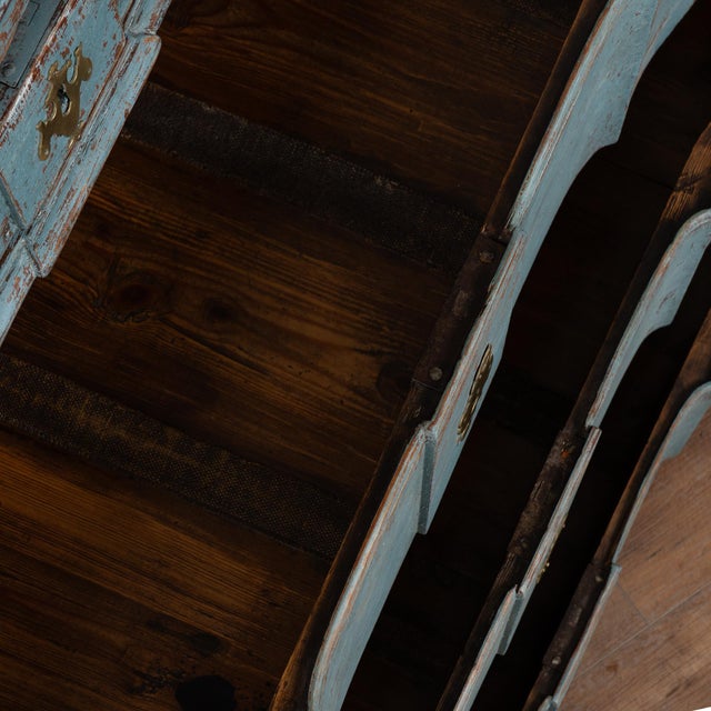Early 19th Century Danish Blue Painted Pine Secretary Bureau For Sale - Image 10 of 16