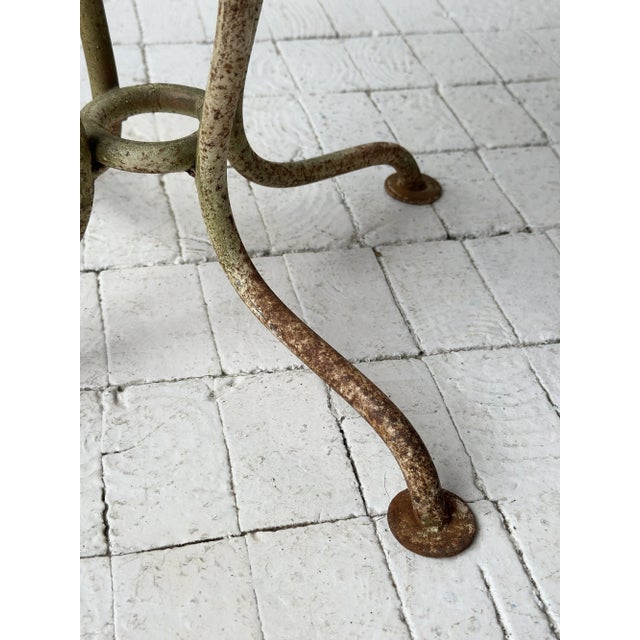 Vintage White-Painted Iron Petal Back Vanity Chair With Navy Suede Seat, Circa Mid-20th Century For Sale - Image 16 of 16