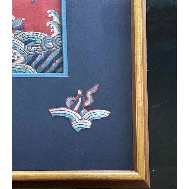 Framed Antique Embroidery Chinese Textile Qing Dynasty Provenance For Sale In Atlanta - Image 6 of 10