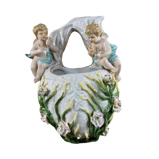 Putti Wall Decor in Meissen Porcelain, 1920s For Sale - Image 9 of 9