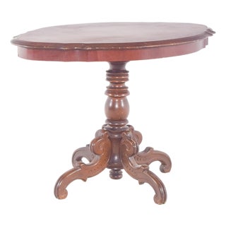 English Oval Wood Coffee Table, 1890 For Sale