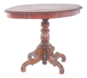 English Oval Wood Coffee Table, 1890
