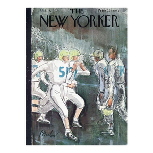 1962 Vintage New Yorker Cover, October 13 (Perry Barlow), Original New Yorker Magazine Cover, Sports, Football