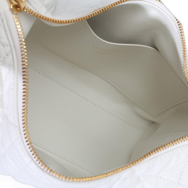 White Latte Lambskin Macrocannage Medium D-Dream Bag For Sale - Image 8 of 8