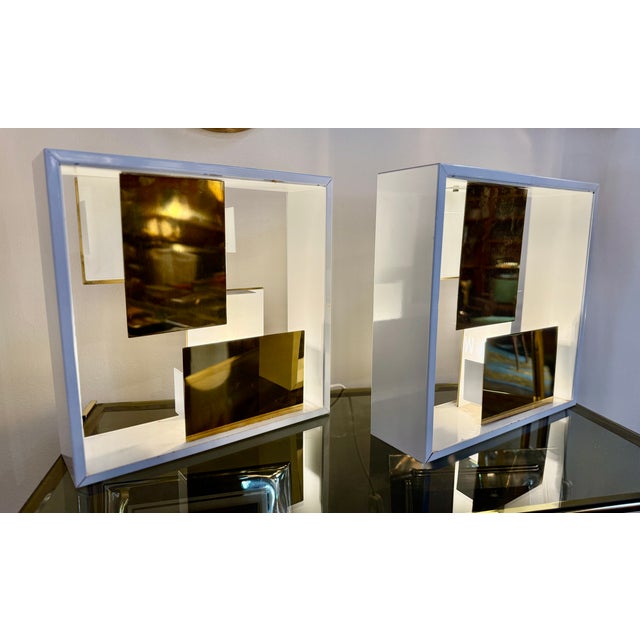 Pair of “Quadro Di Luce” Table Lamps by Gio Ponti for Pollice, Italy, 1960s For Sale - Image 12 of 18