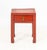 Chinese Red Lacquer Side Table, with single drawer, horse hoof legs. 18" H x 14.25" W x 14.75" D. Provenance: From an East...