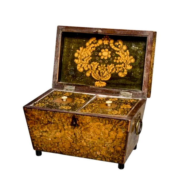 Regency Penwork Tea Caddy For Sale - Image 9 of 11