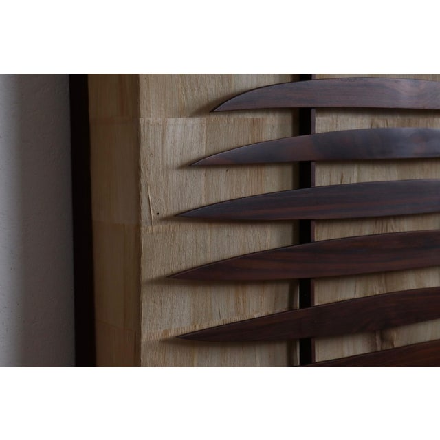 Sculptural Walnut and Paper Wall Lights, Italy, 1960s For Sale - Image 10 of 17