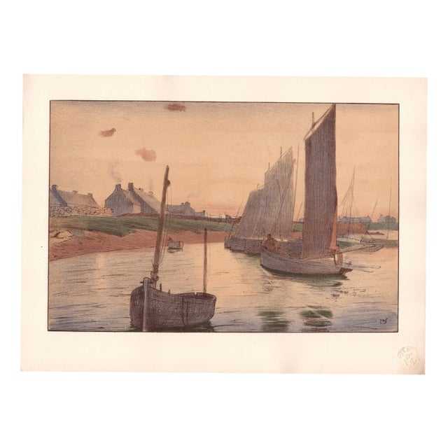 Raoul André Ulmann, Tristesse sur la Mer, 1898, Original Lithograph For Sale - Image 11 of 11