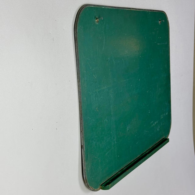 Medium Size Vintage Green Chalkboard With Beautiful Round Edges and Two Holes for Wall Hanging For Sale - Image 4 of 6