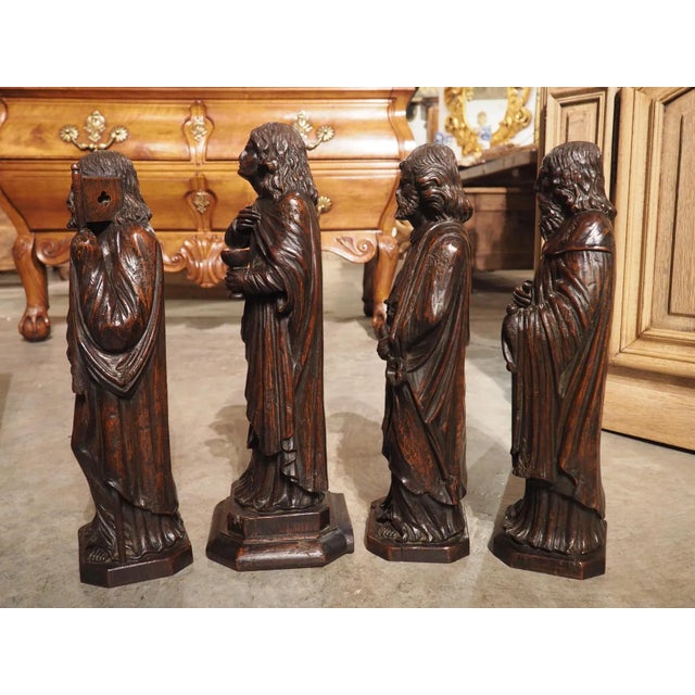 Circa 1800 Carved Oak Sculptures of the Apostles, James, John, Peter, and Paul For Sale - Image 11 of 13
