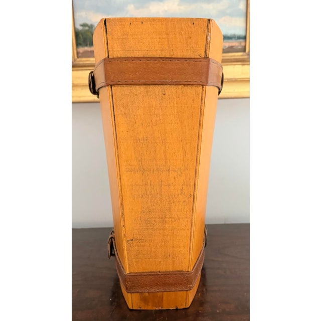 Fun Vintage Hermès-Style Equestrian Strap-and-Buckle Waste Basket. Great piece for a the horse lover.