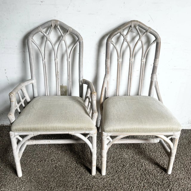 Boho Chic Boho Chic Henry Link Rattan Dining Chairs by Lexington - Set of 6 For Sale - Image 3 of 11