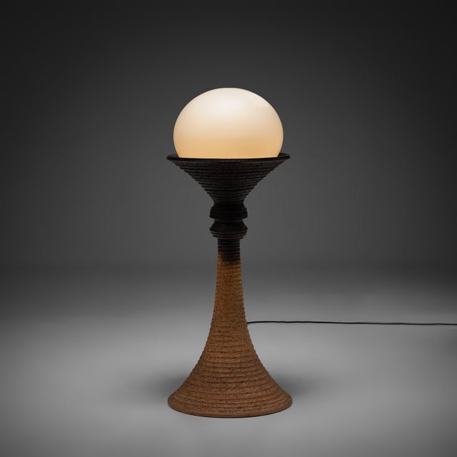 This ceramic floor lamp was produced by Doria Leuchten in Germany during the 1970s. with its monumental proportions,...