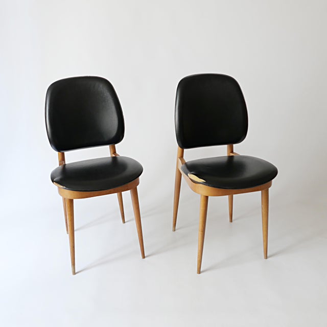 Vintage Chairs by Pierre Guariche, 1960s, Set of 2, in Worn conditions. Designed 1960 to 1969 This piece is attributed to...