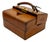 English Jewelry Box in Saddle Brown Leather For Sale